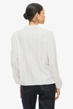 Vila Camisa manga larga con bordado inglés^Mujer Camisas Y Blusas