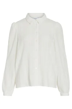 Vila Camisa manga larga con bordado inglés^Mujer Camisas Y Blusas