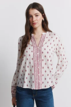 Springfield Camisa manga larga estampada^Mujer Camisas Y Blusas