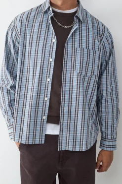 Balmohk Camisa manga larga oversize bolsillo^Hombre Camisas