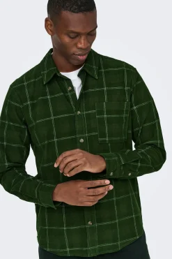 Only & Sons Camisa manga larga pana^Hombre Camisas