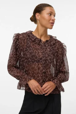 Vero Moda Camisa manga larga volantes^Mujer Camisas Y Blusas