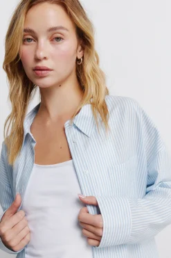 Springfield Camisa oversize rayas^Mujer Camisas Y Blusas