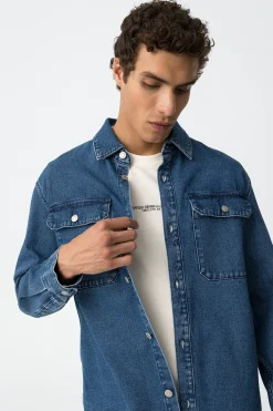 Tiffosi Camisa Oversized de Denim^Hombre Camisas
