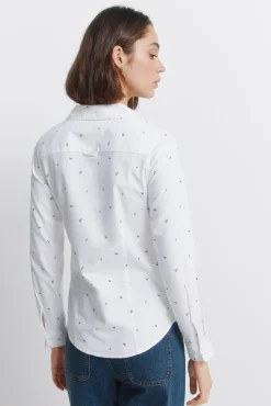 Springfield Camisa Oxford escote pico algod&oacute;n^Mujer Camisas Y Blusas