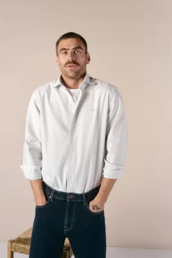 OOTO Camisa oxford raya candela manga larga^Hombre Camisas