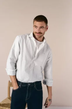 OOTO Camisa oxford raya candela manga larga^Hombre Camisas