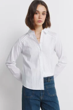 Springfield Camisa plisada manga larga^Mujer Camisas Y Blusas