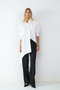 Balmohk Camisa popelín asimétrica^Mujer Camisas Y Blusas