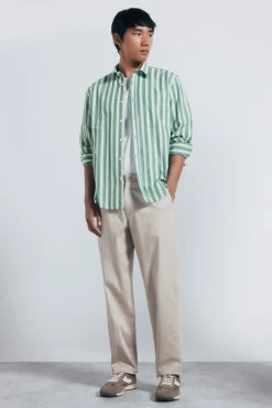 Springfield Camisa popel&iacute;n rayas^Hombre Camisas