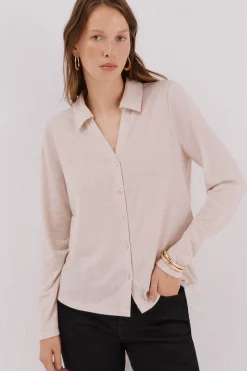 Cortefiel Camisa punto elástico^Mujer Camisas Y Blusas