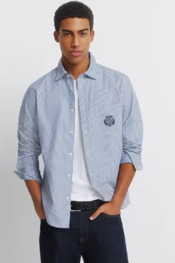 Springfield Camisa rayas bordado en bolsillo^Hombre Camisas