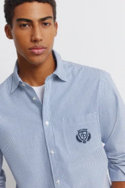 Springfield Camisa rayas bordado en bolsillo^Hombre Camisas