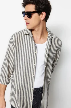 Trendyol Camisa rayas de manga larga^Hombre Camisas