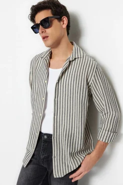 Trendyol Camisa rayas de manga larga^Hombre Camisas