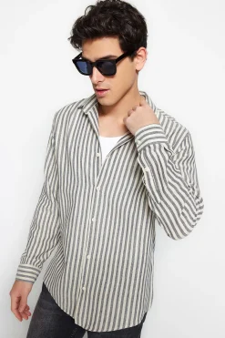 Trendyol Camisa rayas de manga larga^Hombre Camisas