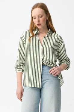 Tiffosi Camisa relaxed manga larga cruda^Mujer Camisas Y Blusas