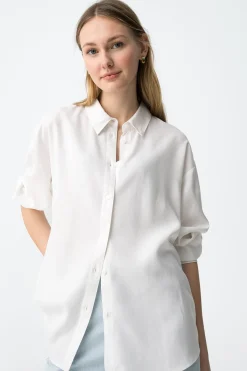 Tiffosi Camisa relaxed manga larga cruda^Mujer Camisas Y Blusas