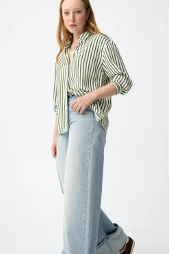 Tiffosi Camisa relaxed manga larga cruda^Mujer Camisas Y Blusas
