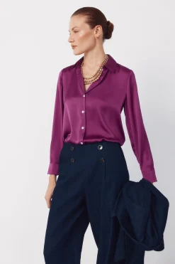 Cortefiel Camisa satinada^Mujer Camisas Y Blusas