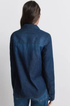 Springfield Camisa vaquera bolsillos algod&oacute;n^Mujer Camisas Y Blusas