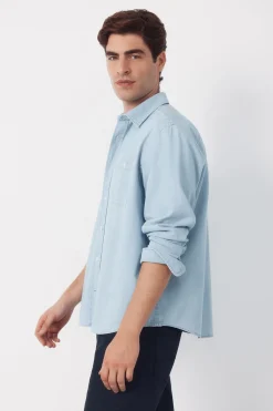 Cortefiel Camisa vaquera chambray manga larga^Hombre Camisas