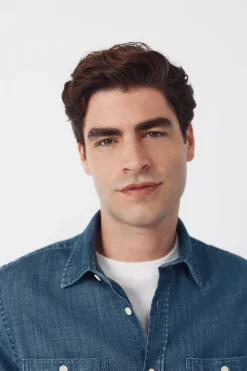 Cortefiel Camisa vaquera chambray manga larga^Hombre Camisas