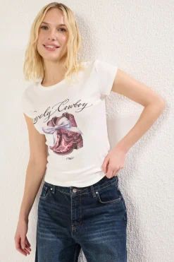 Trendyol Camiseta ajustada manga corta^Mujer Camisetas