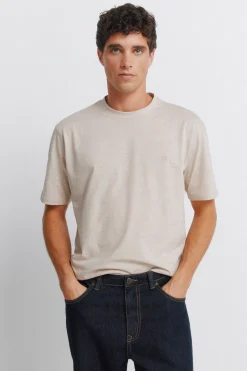 Springfield Camiseta b&aacute;sica microraya^Hombre Camisetas