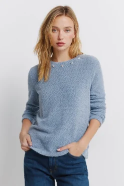 Springfield Camiseta chenilla cuello fantas&iacute;a^Mujer Camisetas