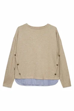 Springfield Camiseta combinada botones lateral^Mujer Camisetas