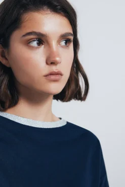 Springfield Camiseta cuello lurex^Mujer Camisetas