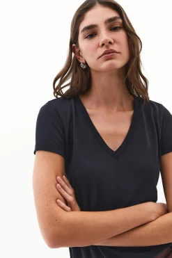 Oxxo Camiseta de cuello pico^Mujer Basic Bar