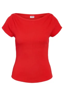 Noisy May Camiseta de manga corta con cuello barco^Mujer Camisetas
