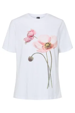 Pieces Camiseta de manga corta con print frontal^Mujer Camisetas