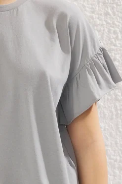 Trendyol Camiseta de manga corta volantes^Mujer Camisetas