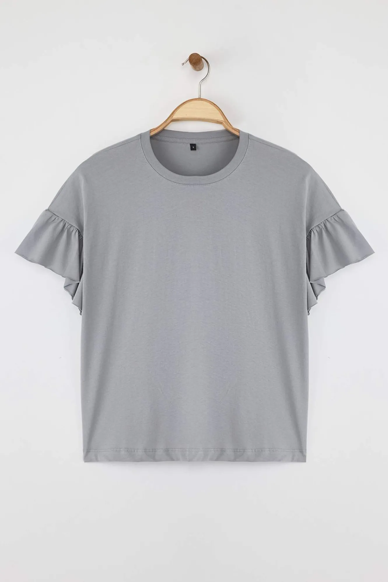 Trendyol Camiseta de manga corta volantes^Mujer Camisetas