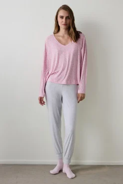 Penti Camiseta de pijama de manga larga con estampado floral^Mujer Pijamas