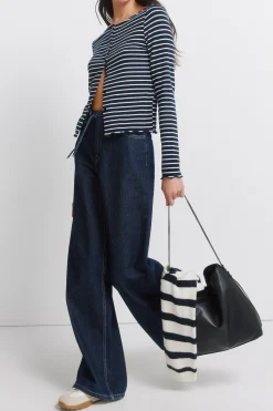 Springfield Camiseta de rayas con botenes^Mujer Camisetas