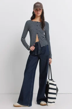 Springfield Camiseta de rayas con botenes^Mujer Camisetas