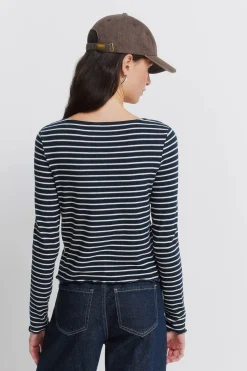 Springfield Camiseta de rayas con botenes^Mujer Camisetas