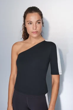 Dash and Stars Camiseta escote asimétrico bicolor^Mujer Deporte