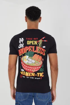 Brave Soul Camiseta estampada en espalda^Hombre Camisetas