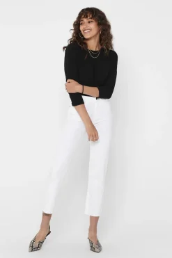 Only Camiseta fluida de manga media^Mujer Basic Bar