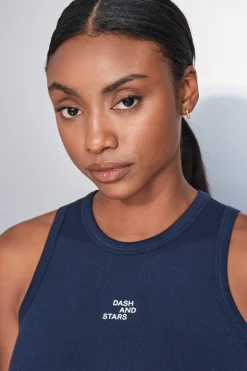 Dash and Stars Camiseta halter algodón canalé^Mujer Deporte