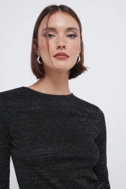 Springfield Camiseta lurex escote espalda^Mujer Camisetas