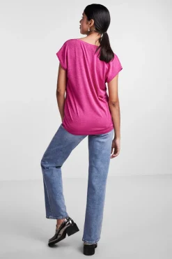 Pieces Camiseta lurex pico^Mujer Camisetas