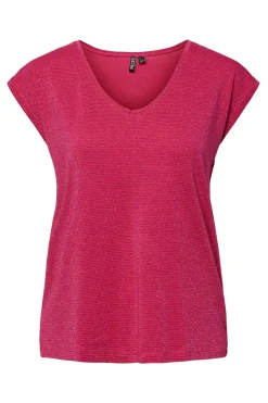 Pieces Camiseta lurex pico^Mujer Camisetas