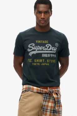 Superdry Camiseta manga corta b&aacute;sica con logotipo grande^Hombre Camisetas