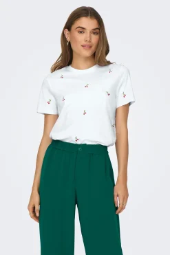 Only Camiseta manga corta con bordados^Mujer Camisas Y Blusas|Camisetas
